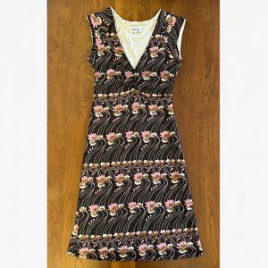 Art Nouveau–Inspired Chocolate-Brown Dress, Size M